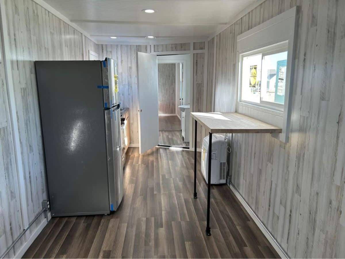 full length view of professionally built tiny house from inside