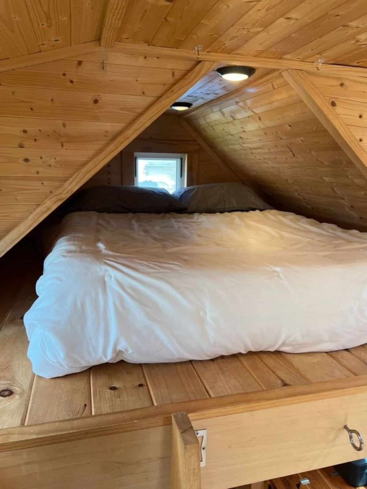 loft bedroom has a comfortable mattress