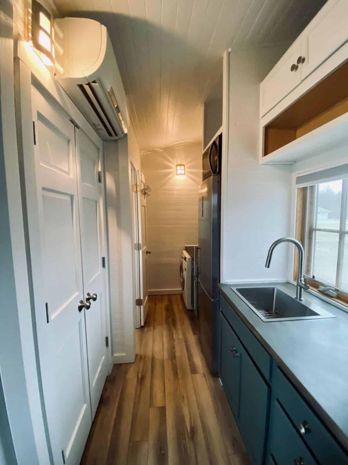 classic wooden interiors of Tumbleweed tiny home