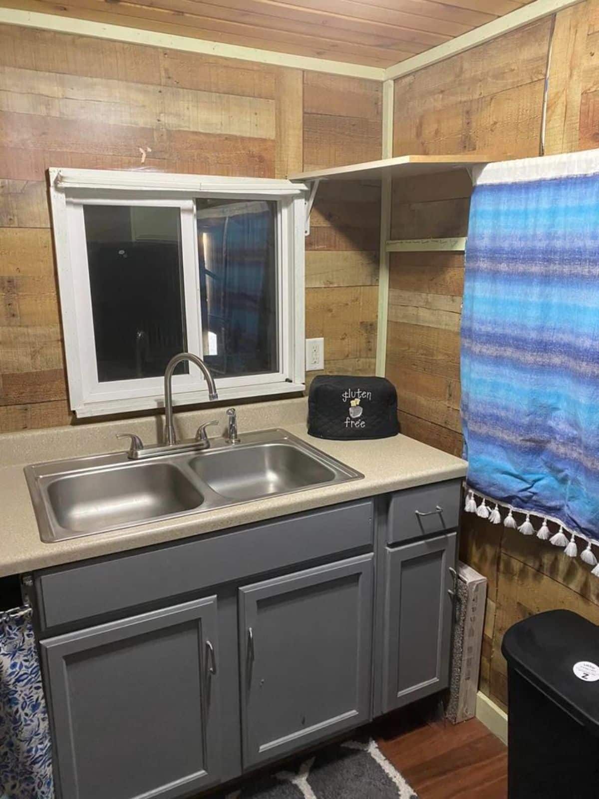 kitchen countertop of 20' remodeled tiny home