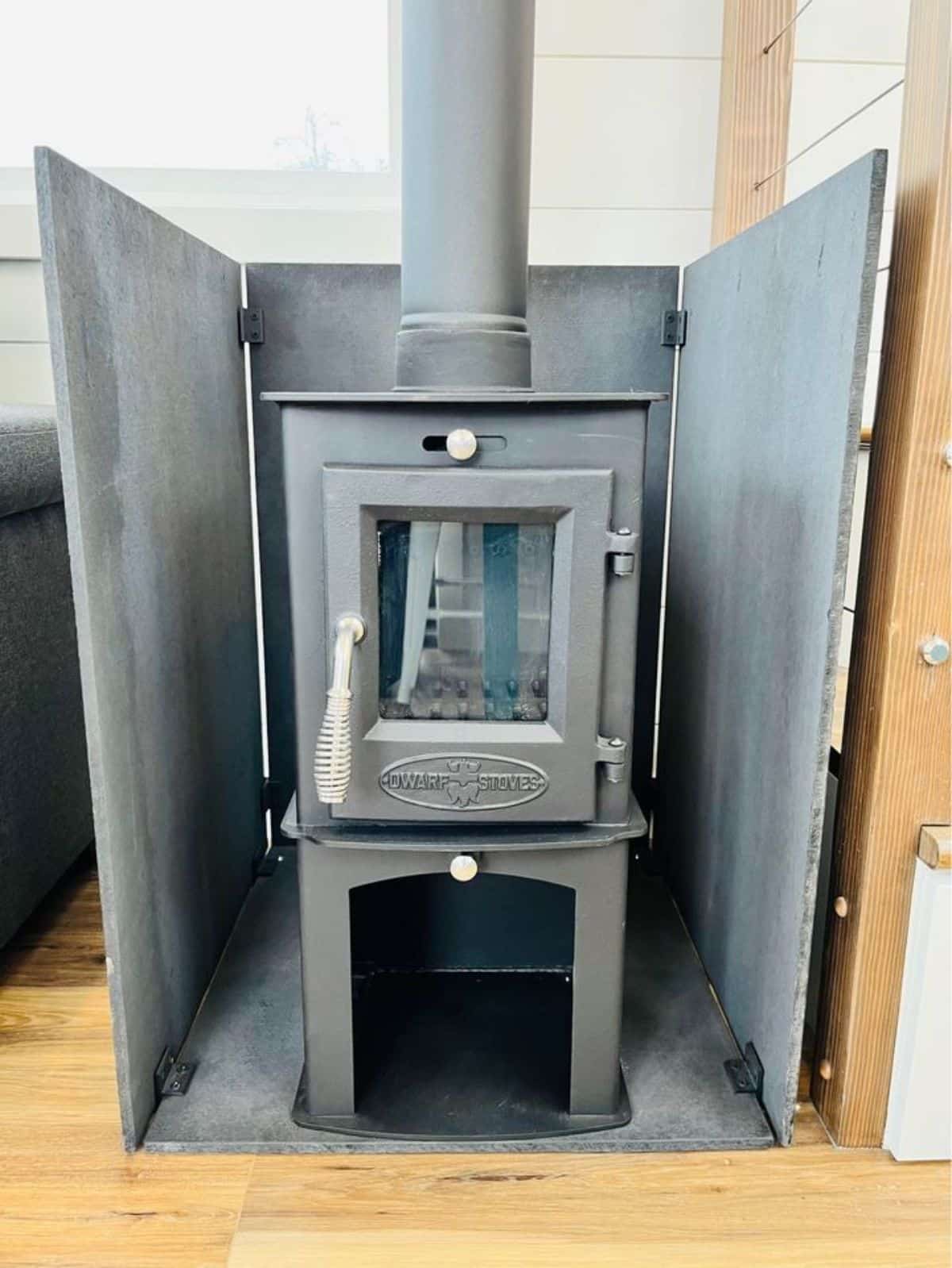 an electric fire place in living area