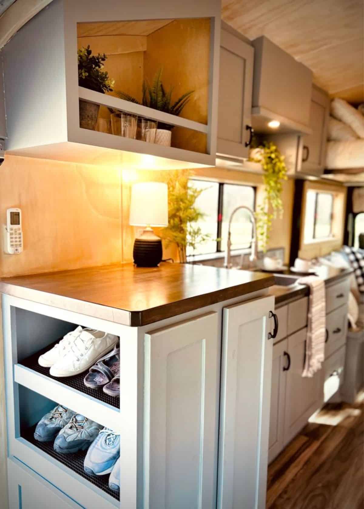 well organized kitchen area of renovated offgrid home
