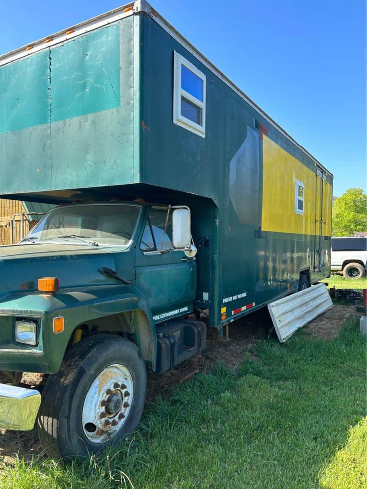 stunning front view of drivable tiny home