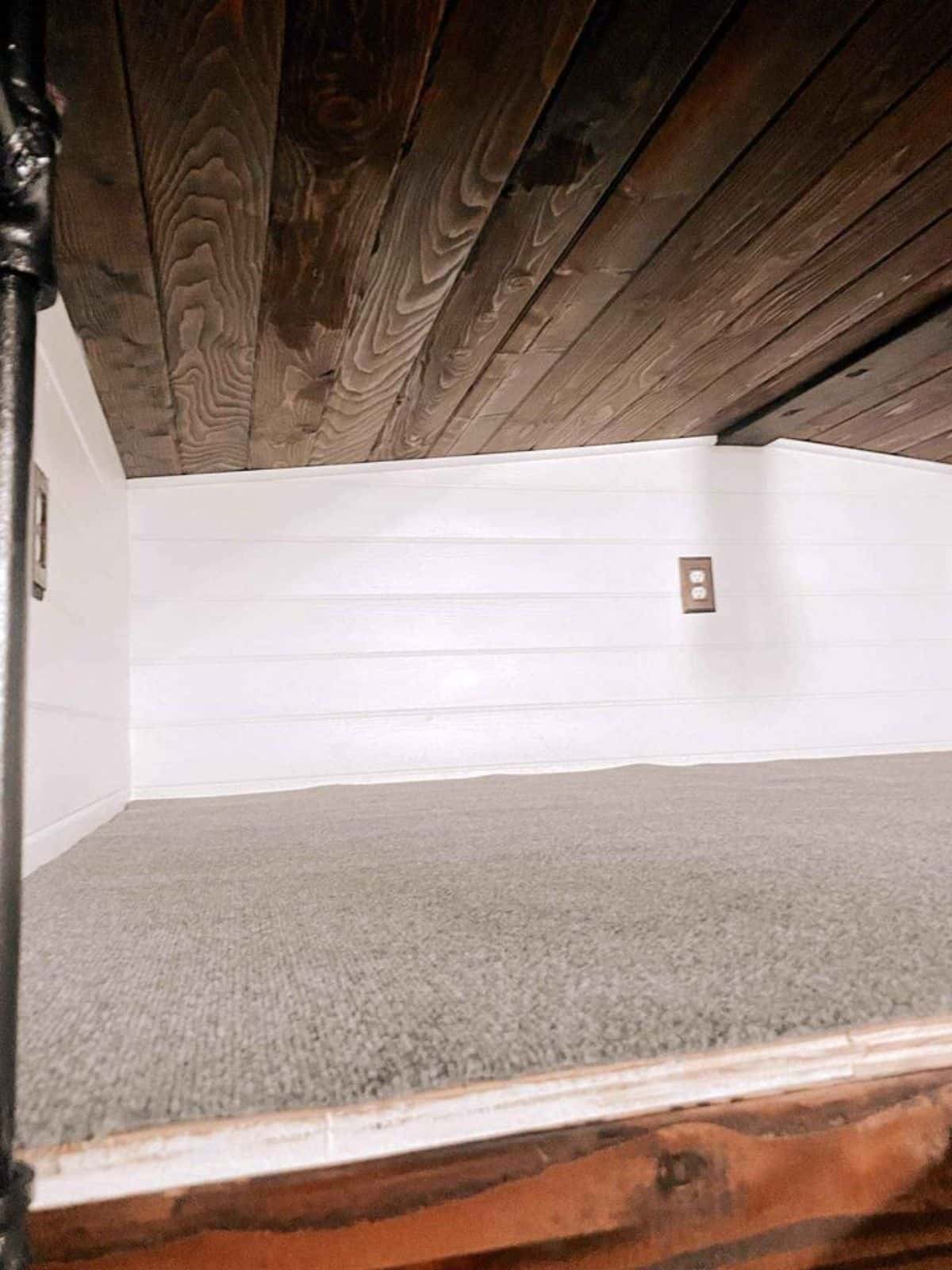 loft bedroom of brand new tiny house is very spacious