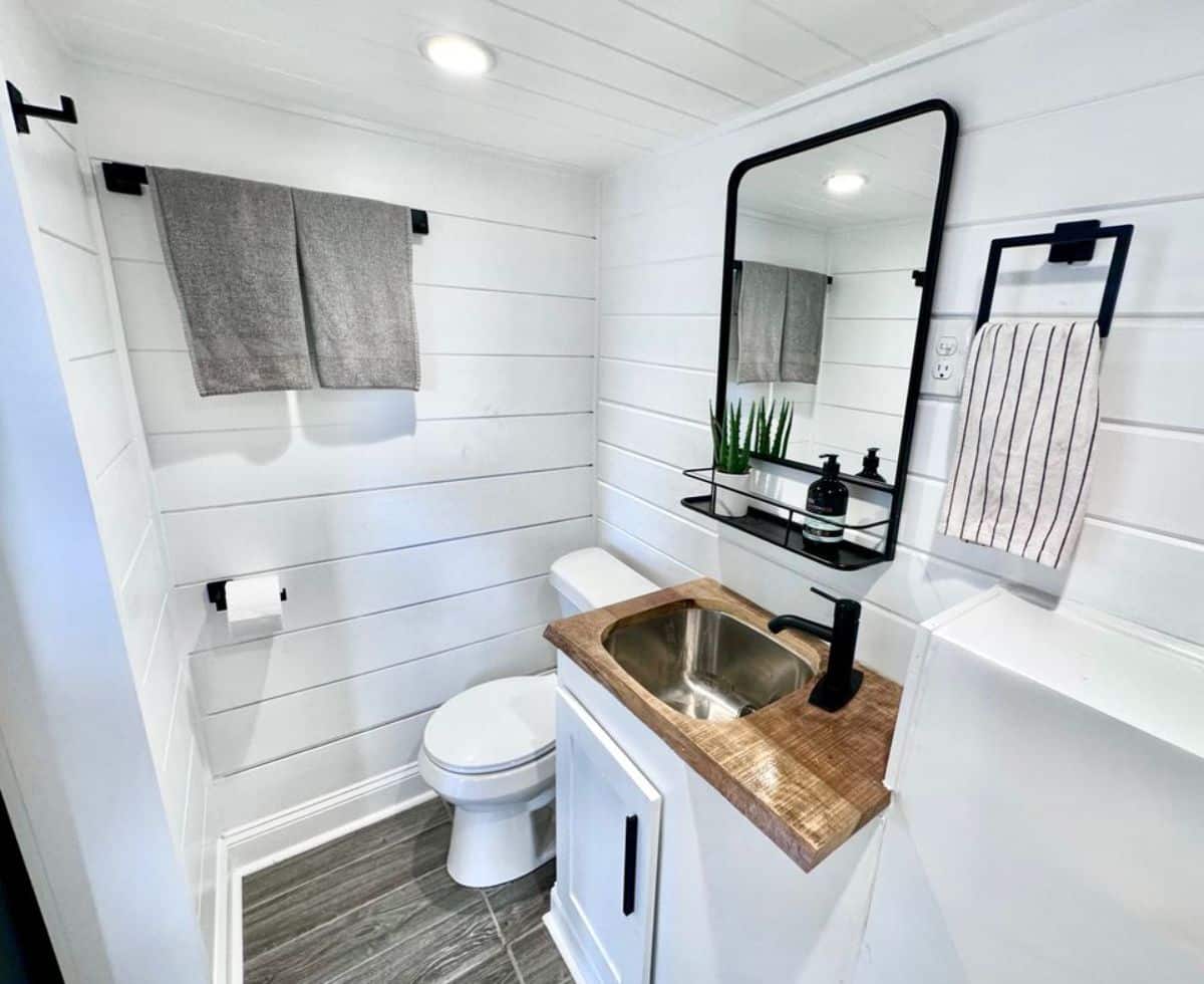 standard fittings in the bathroom of furnished micro home