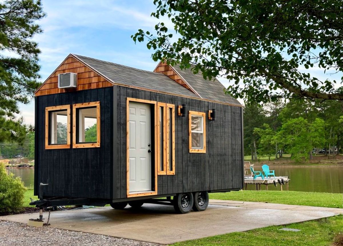 stunning furnished micro home on wheels from outside
