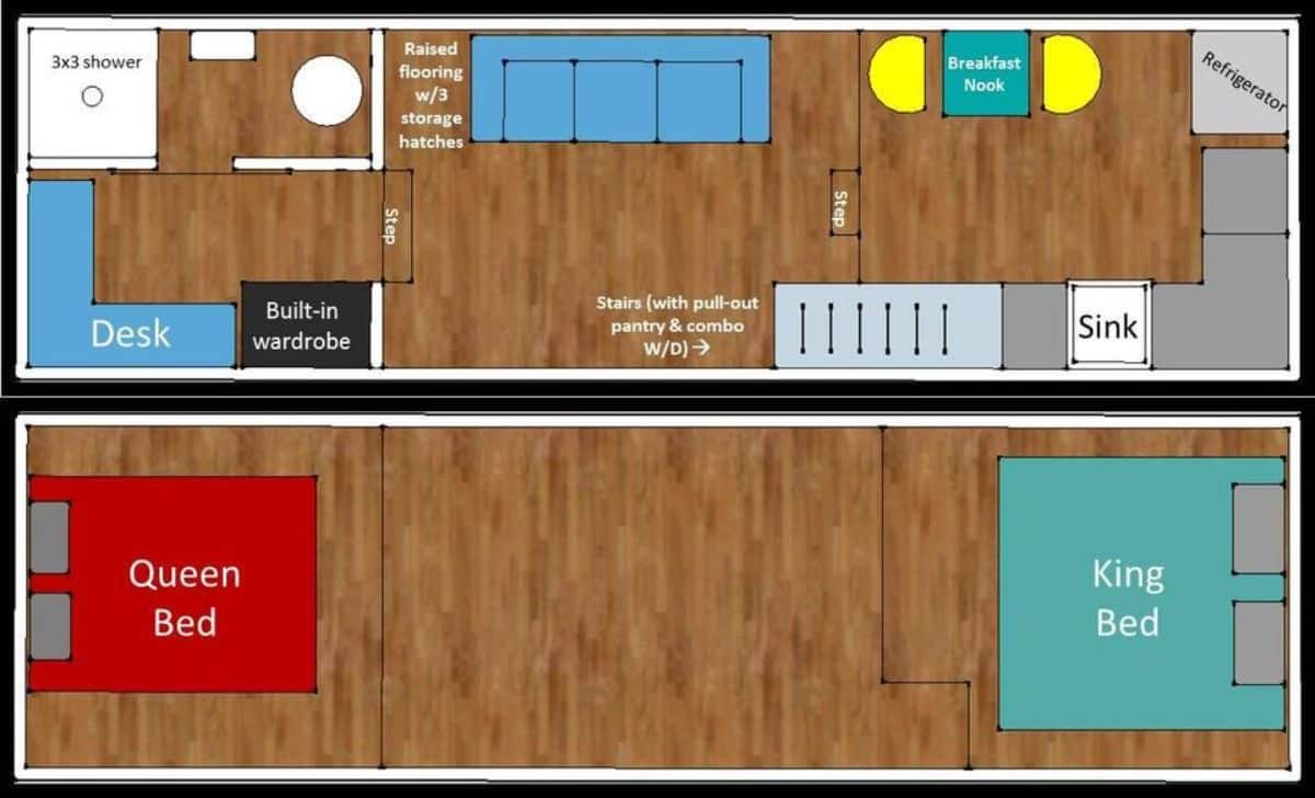 blueprint of 2 bedroom tiny home