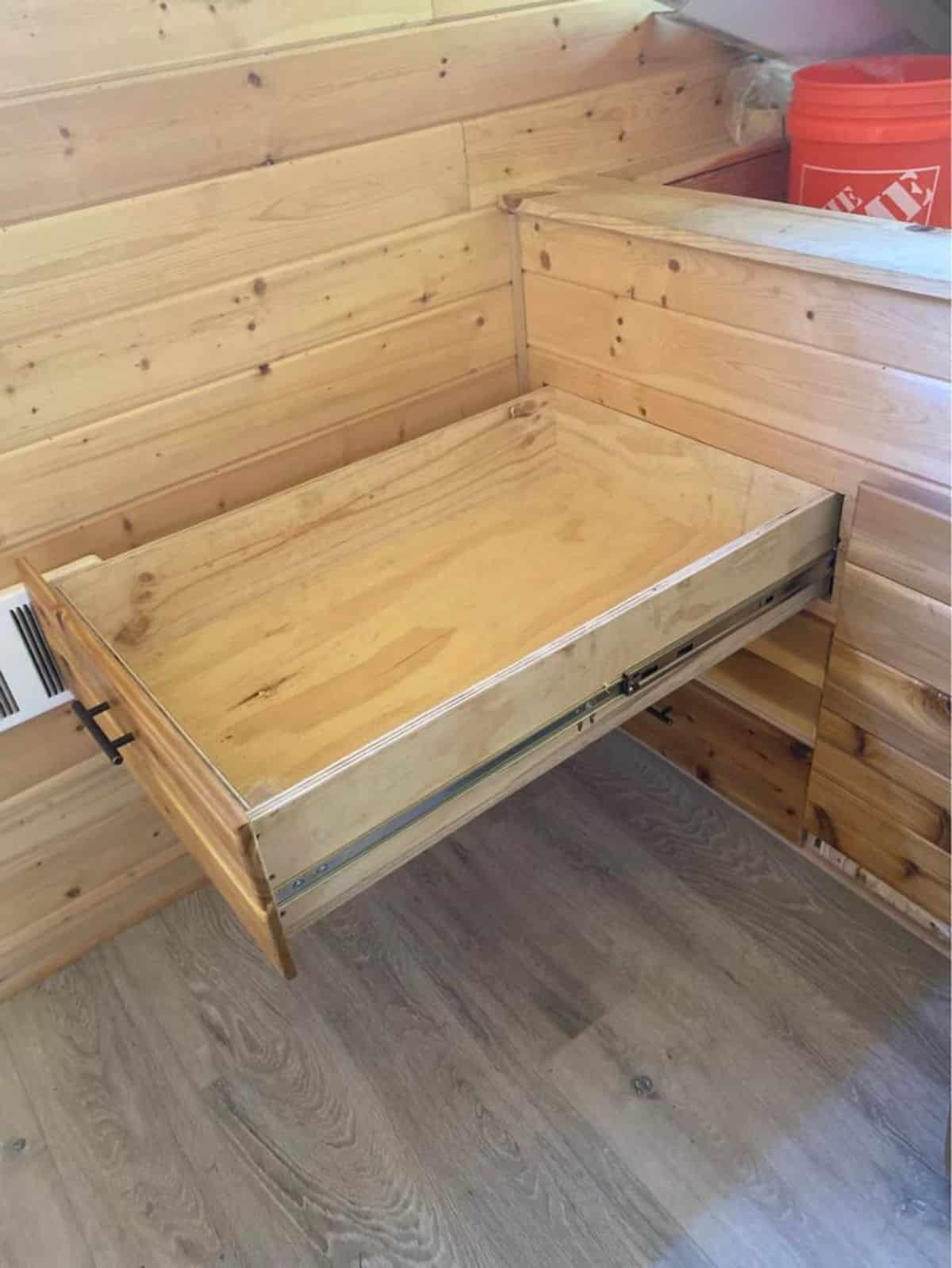 storage cabinets of insulated tiny home