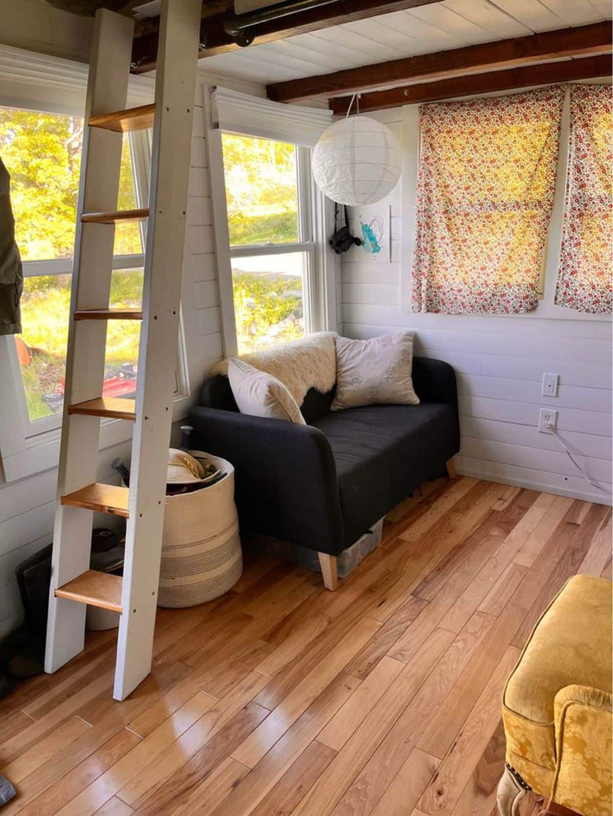 living area of lofted tiny home