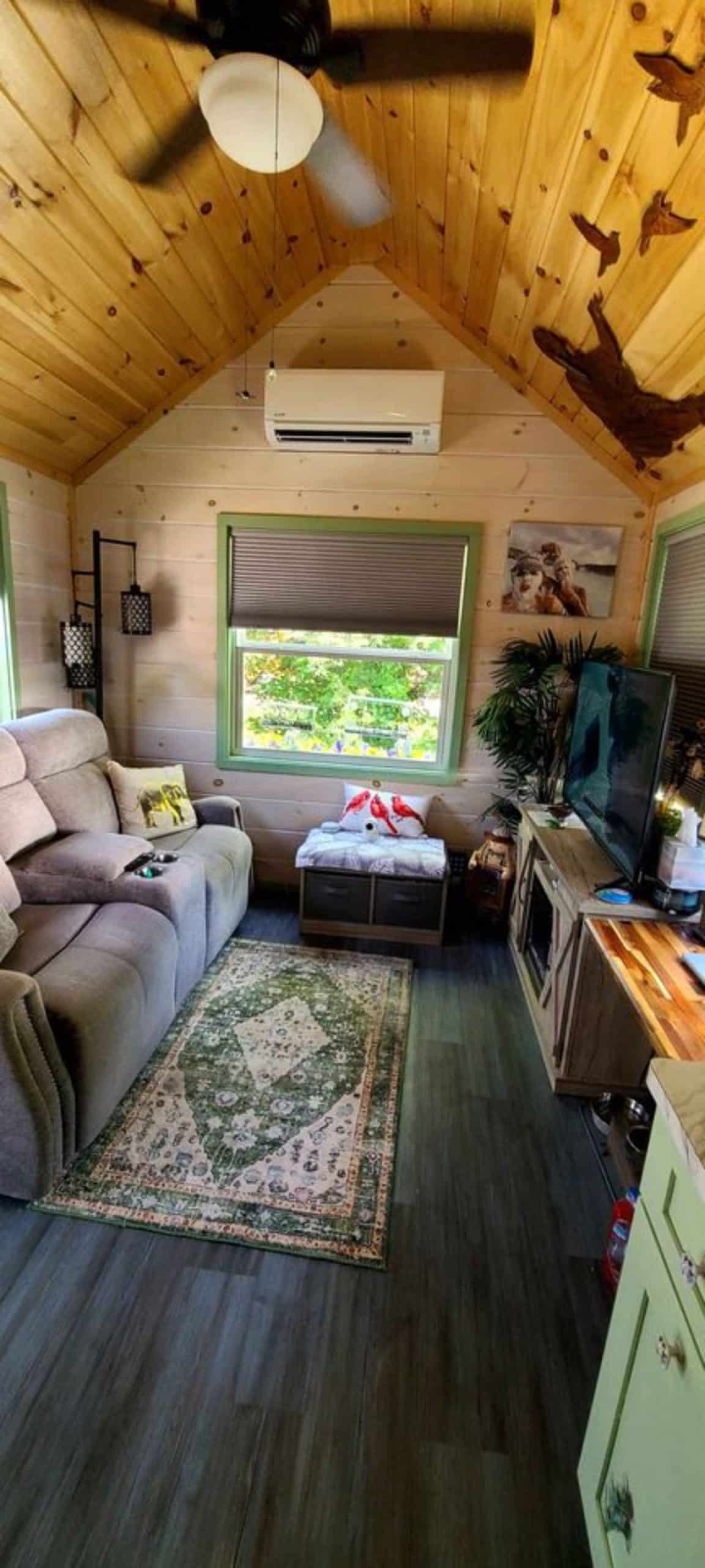 living cum stunning interiors of mountain tiny home