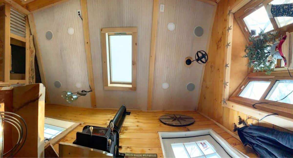 roof of handcrafted tiny home