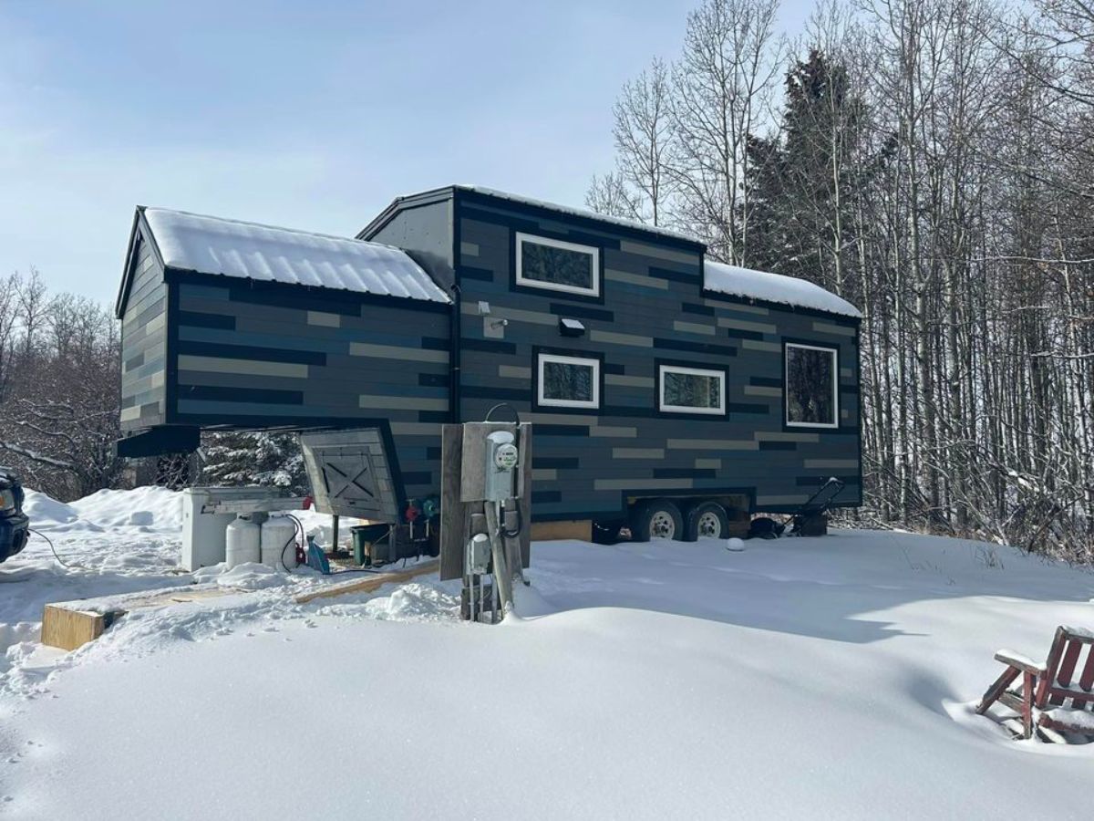 backside exterior of Canadian tiny home