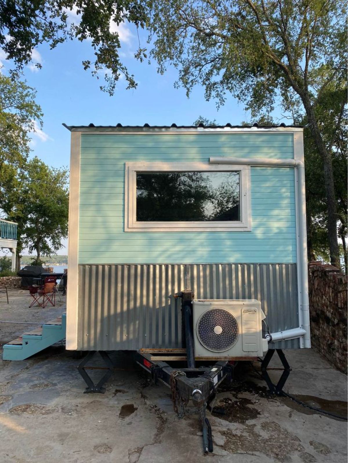 back side of 20’ tiny home