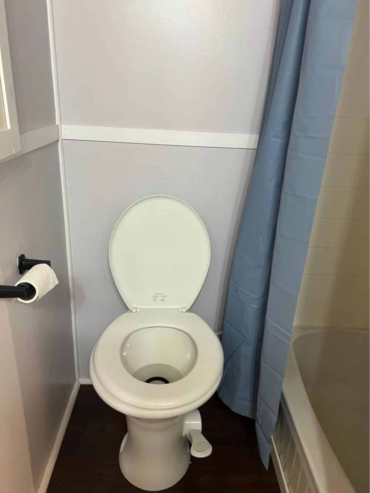 standard toilet in bathroom of the house