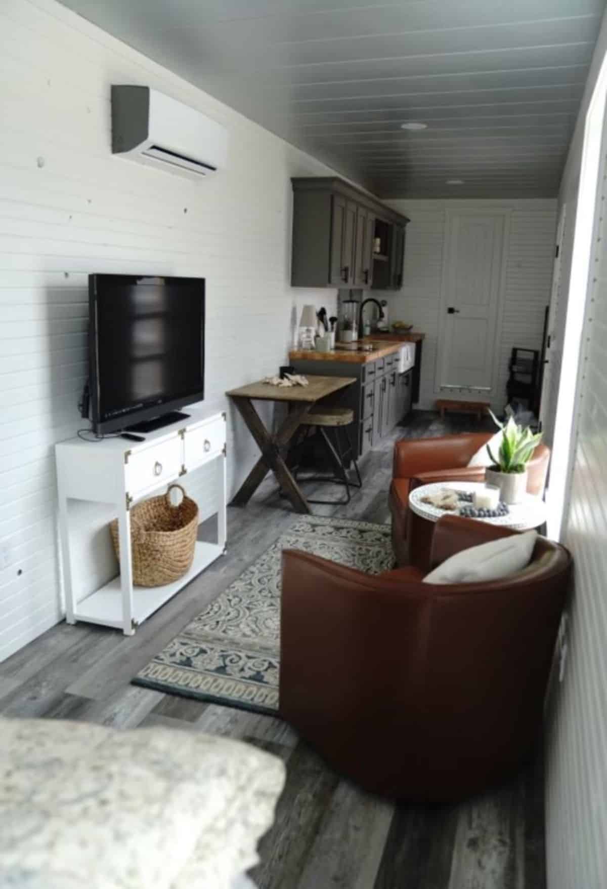 full length interiors of custom built container home