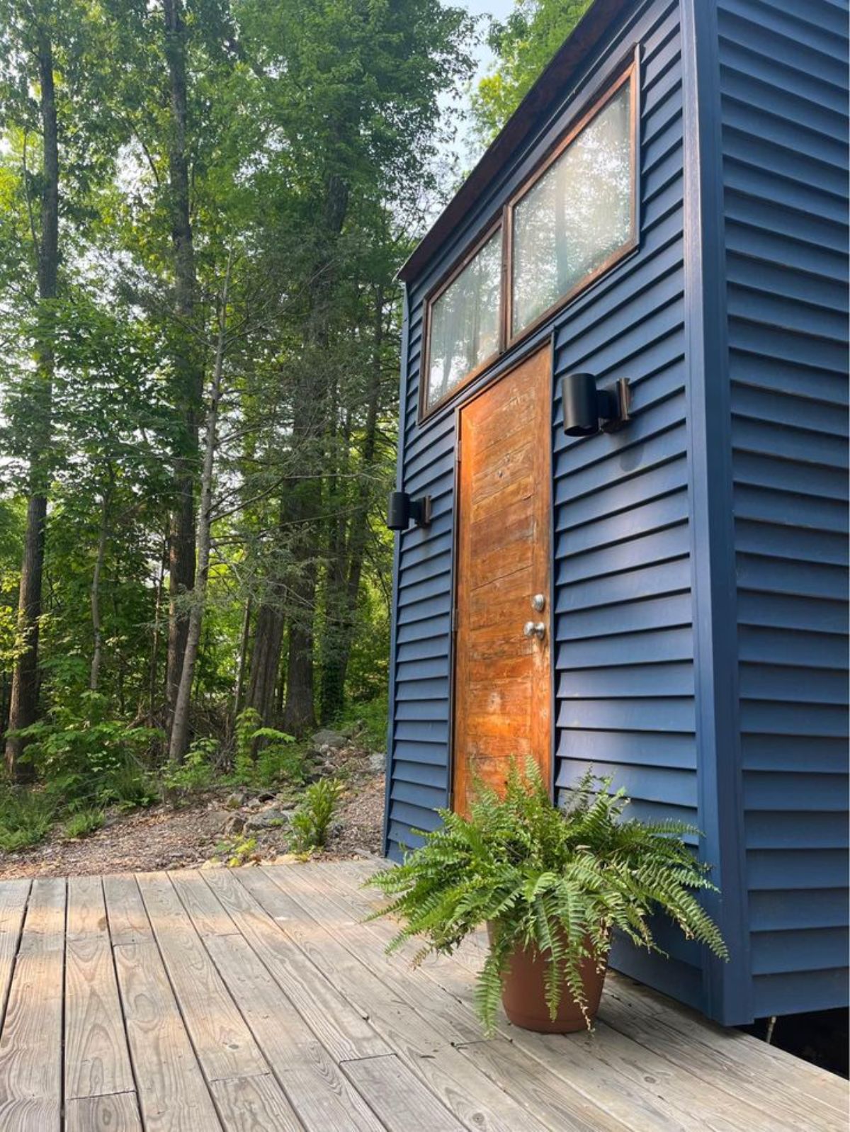 main entrance view of fully insulated tiny home