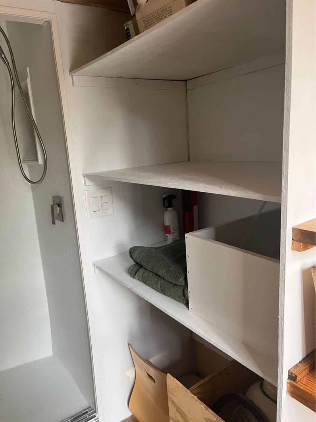 storage cabinets in bathroom