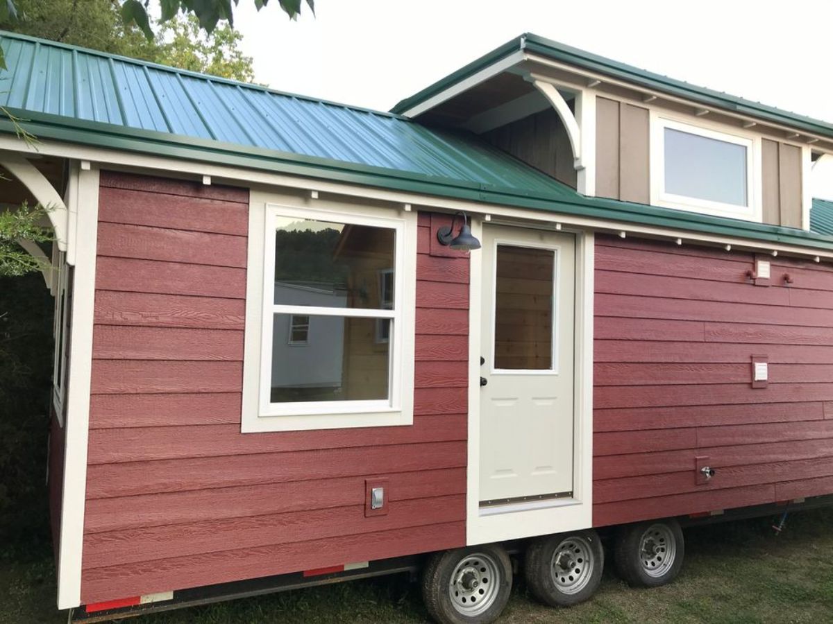 main entrance view of two bedroom tiny home
