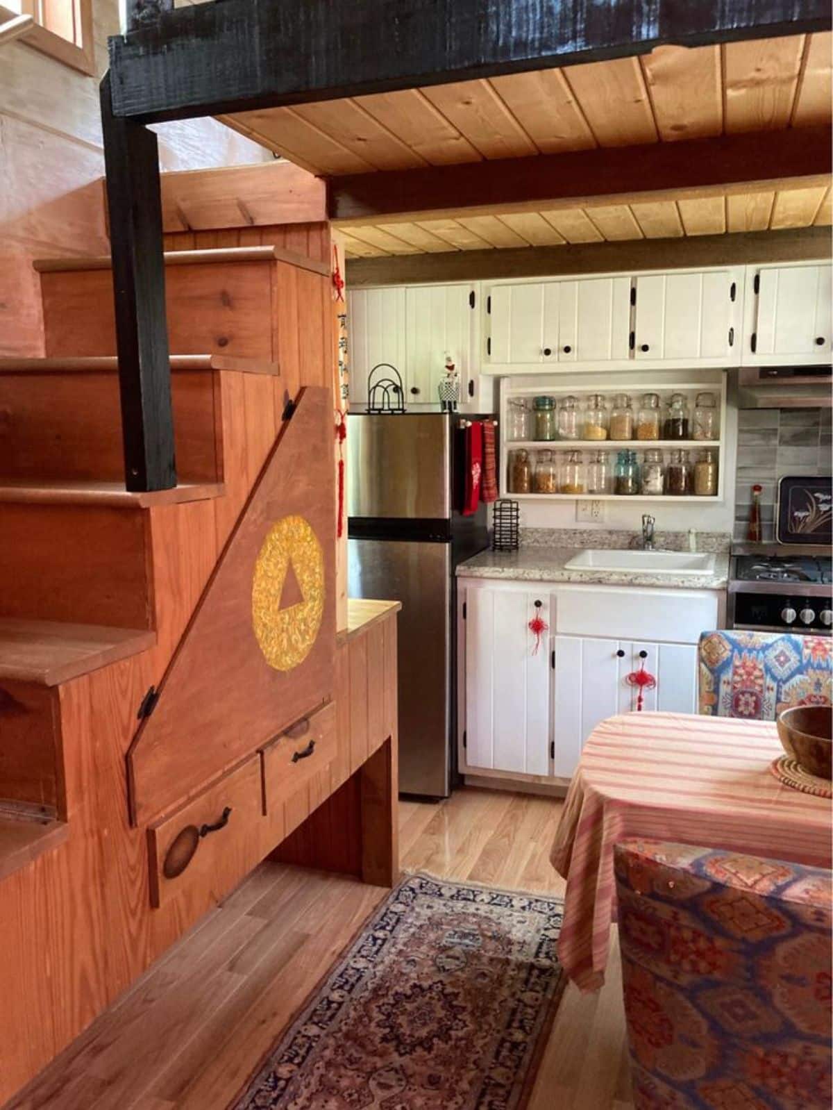 full length interiors of two bedroom tiny home