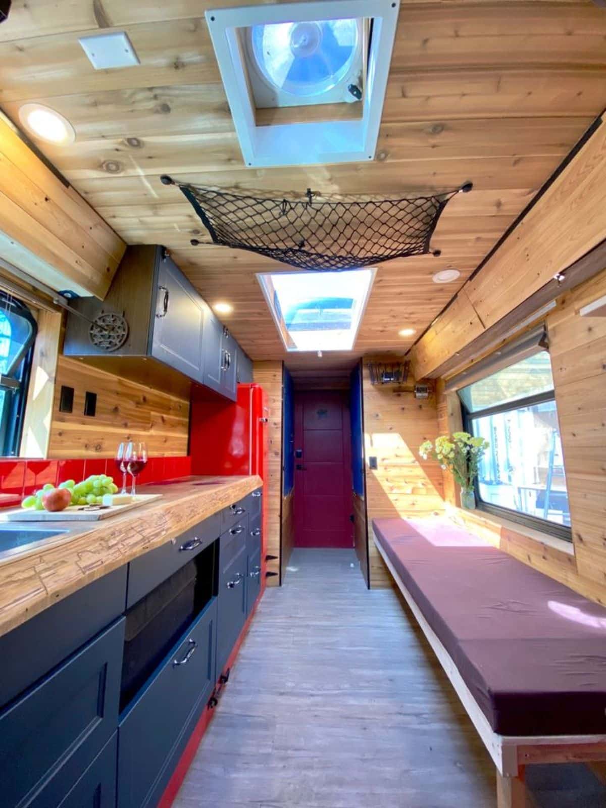 full length interiors of converted tiny home
