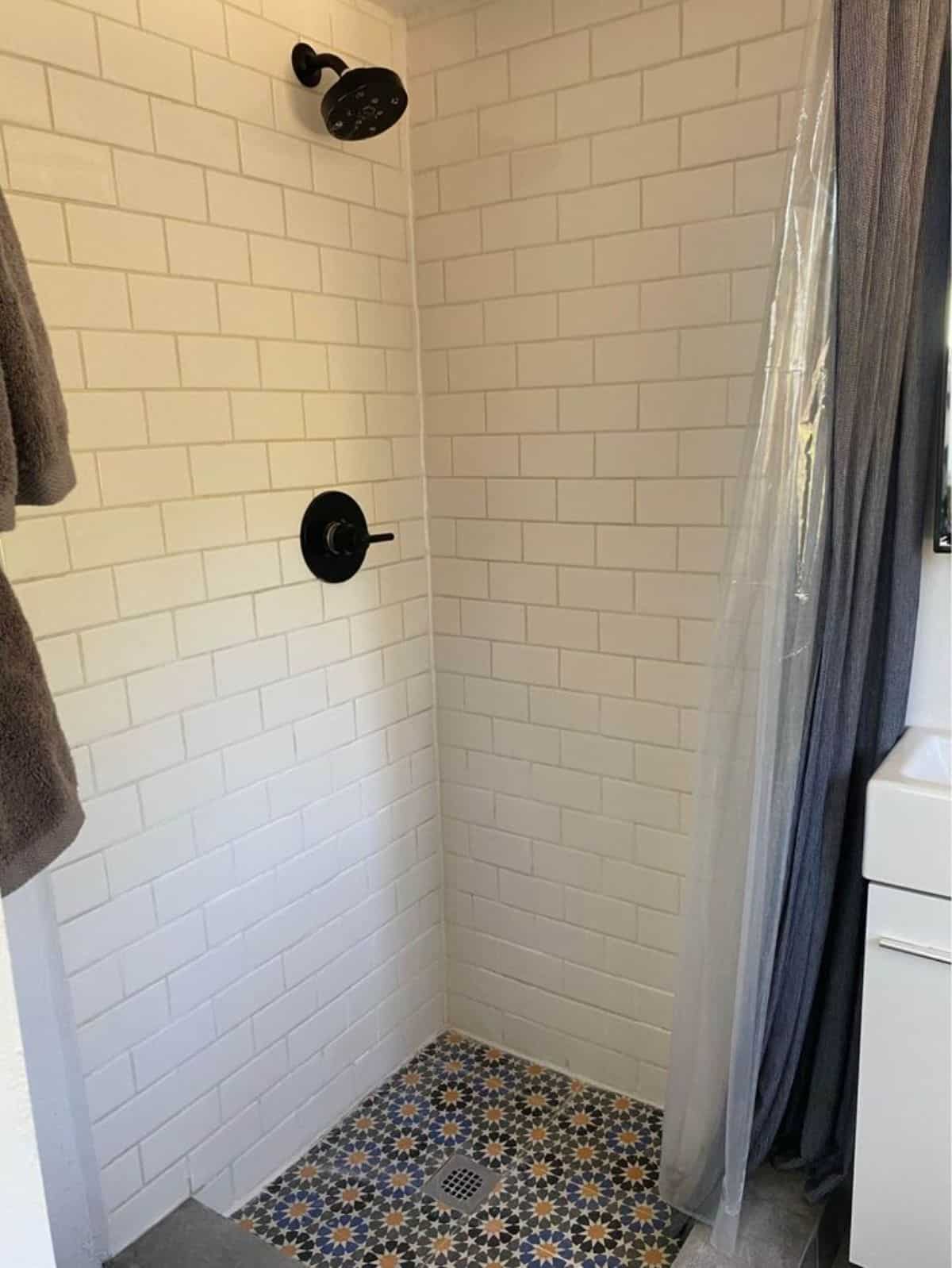 separate shower area in bathroom