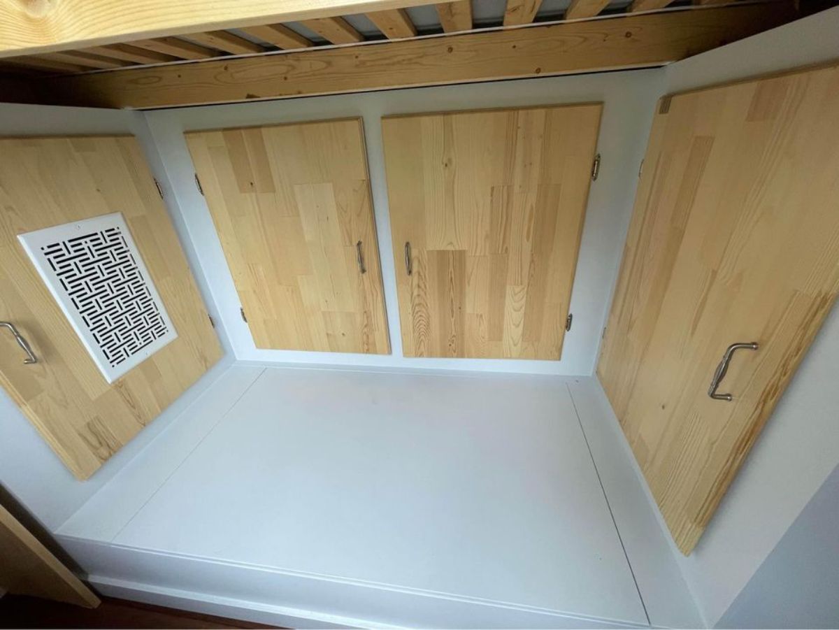 space underneath the bunk bed can be used as sleeping or living area