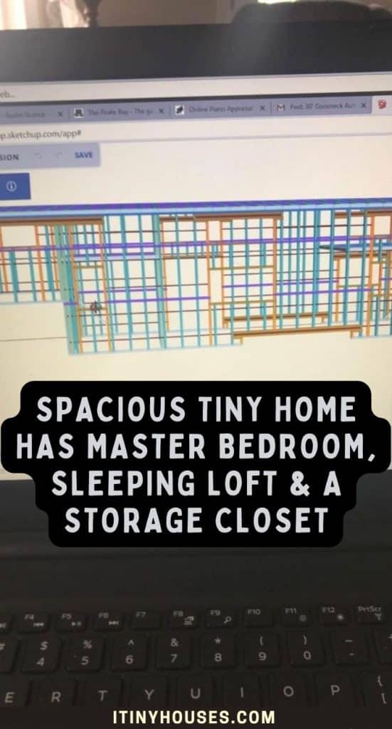 Spacious Tiny Home Has Master Bedroom, Sleeping Loft & a Storage Closet PIN (2)