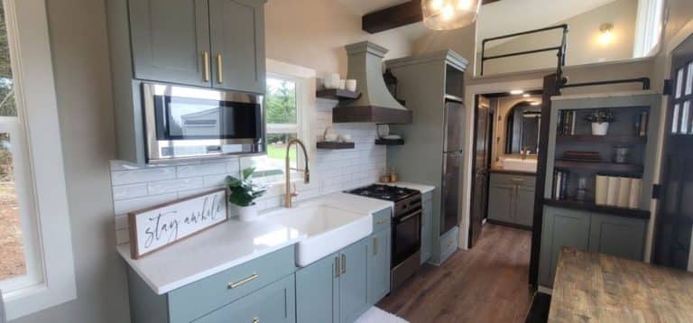 Stunning 3 Bedroom Tiny House Has Main Floor Bedroom + Dual Lofts ...