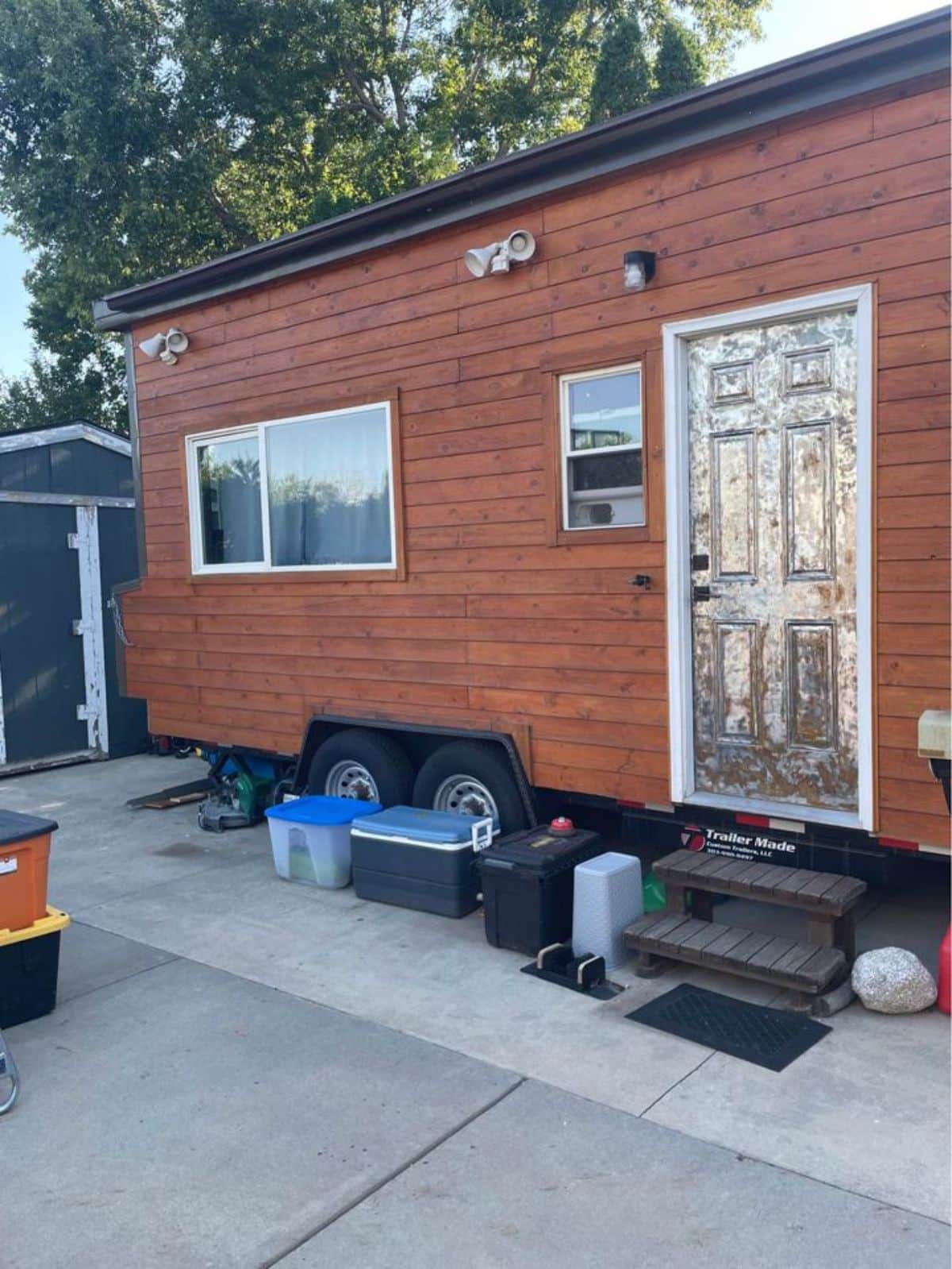 main entrance view of one bedroom tiny home