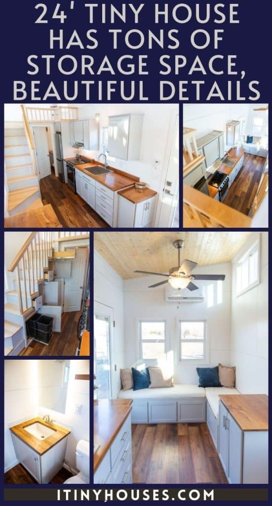 24' Tiny House Has Tons of Storage Space, Beautiful Details PIN (1)