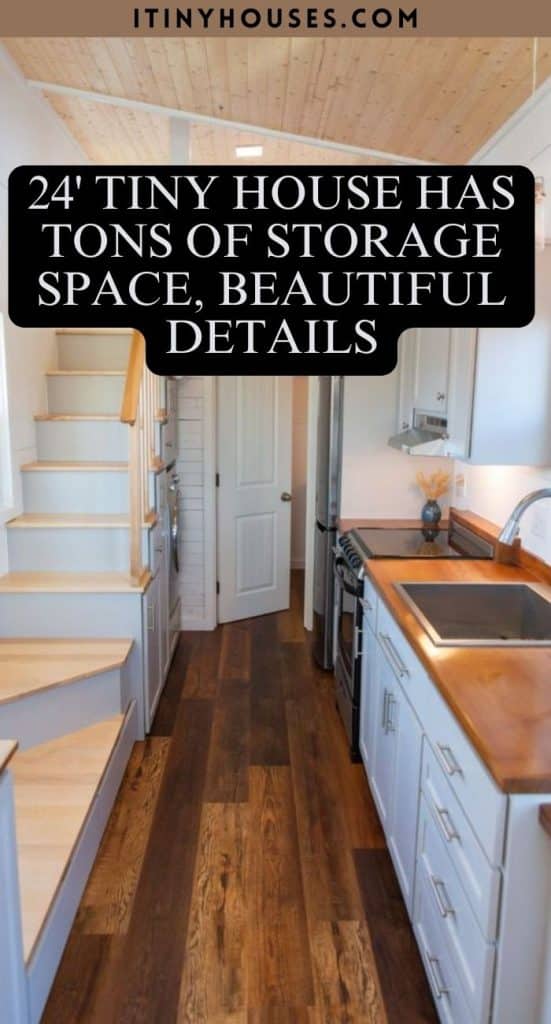 24' Tiny House Has Tons of Storage Space, Beautiful Details PIN (2)
