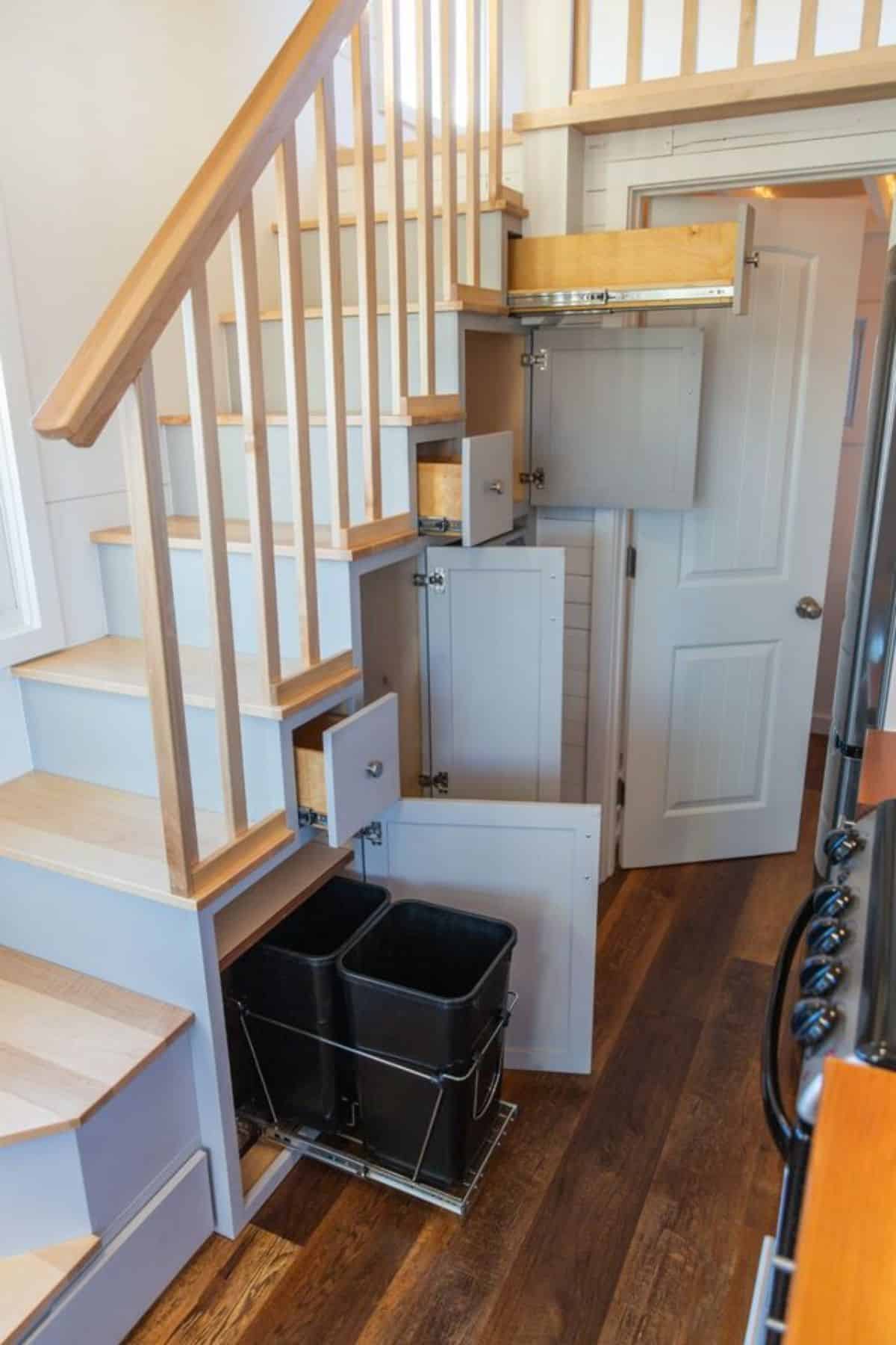 multi purpose stairs leading to  the loft bedroom