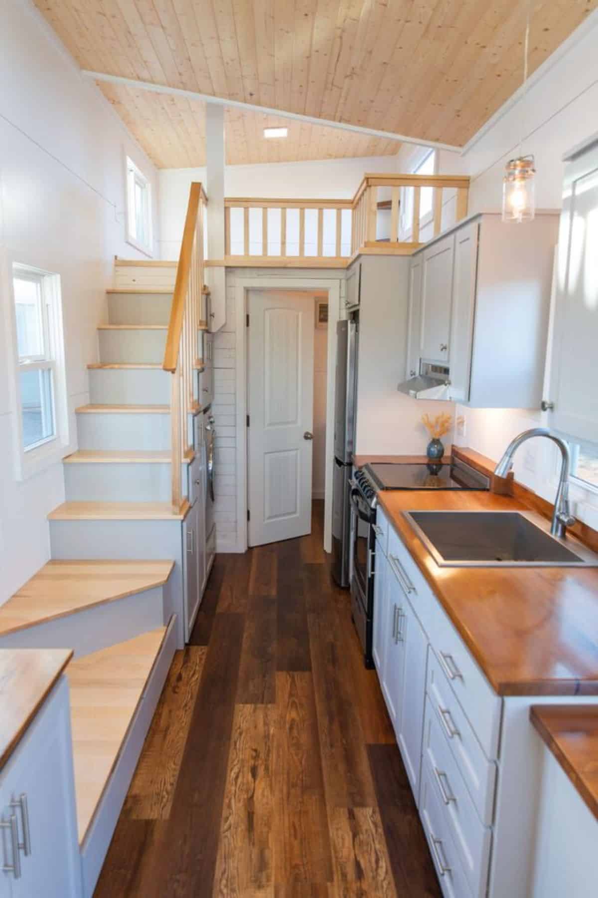 full length interiors of 24’ tiny house