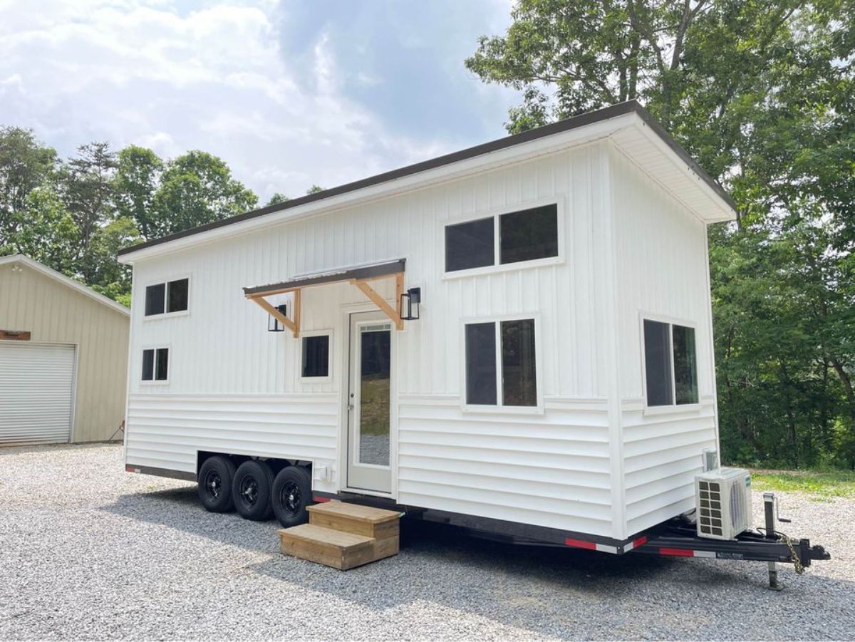 side view of two bedroom tiny house from outside