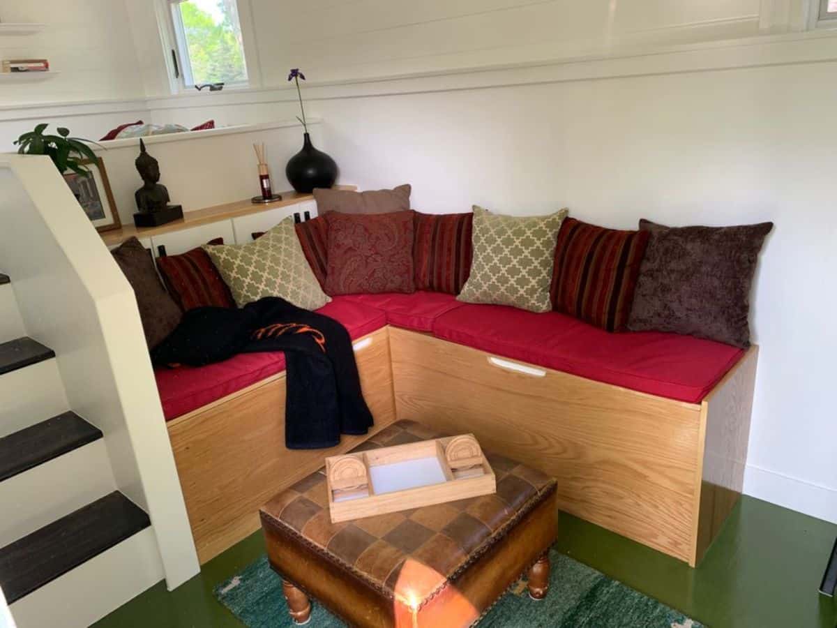 L shaped couch in living area