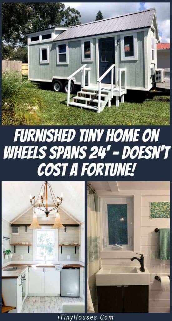 Furnished Tiny Home On Wheels Spans 24' - Doesn't Cost A Fortune! PIN (1)