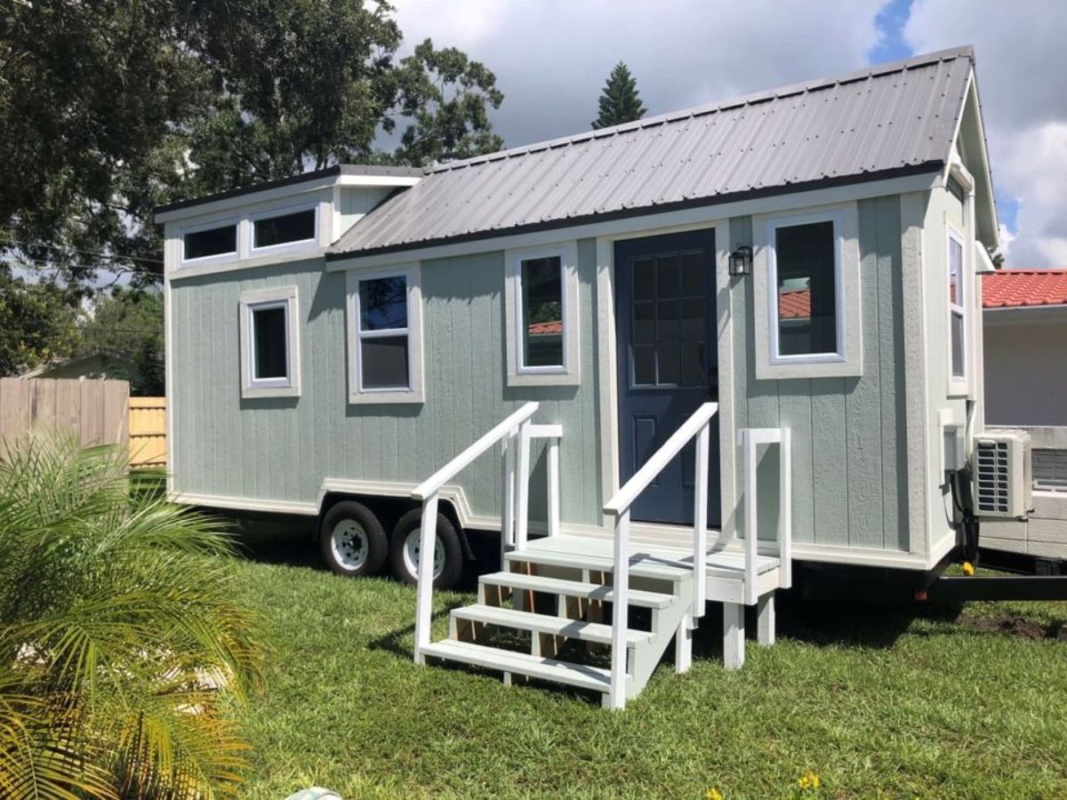 main entrance view of furnished tiny home