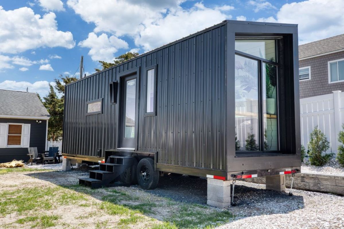 side view of gorgeous tiny house from outside