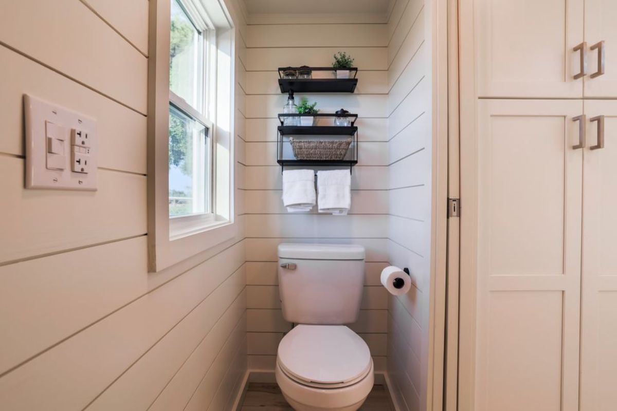 standard fittings with storage cabinets in bathroom