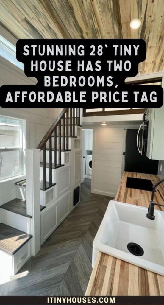 Stunning 28' Tiny House Has Two Bedrooms, Affordable Price Tag PIN (2)