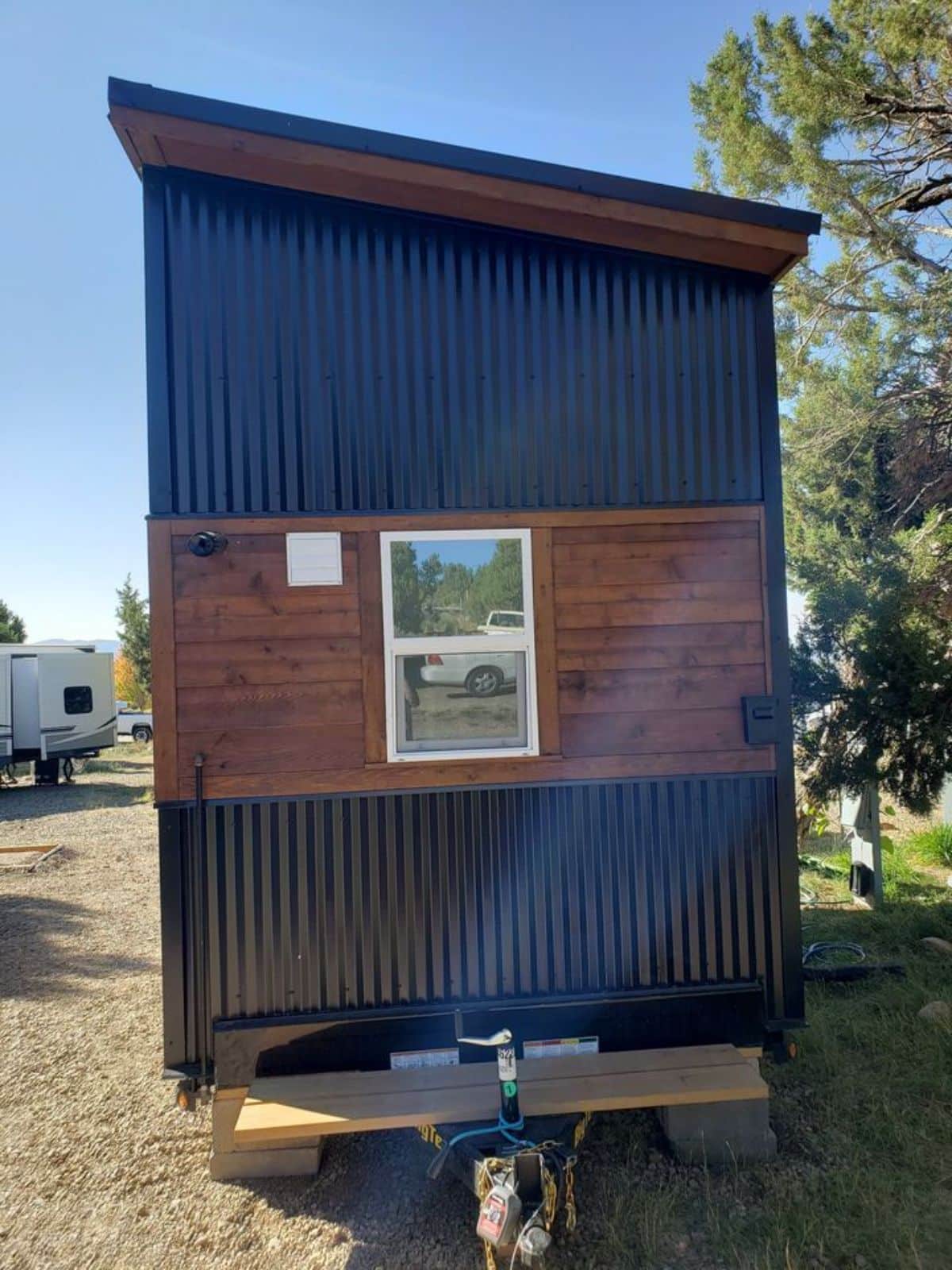huge height of tiny home for one from outside
