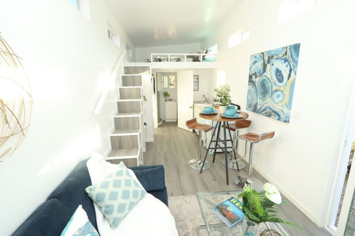 full length interior view of mobile home