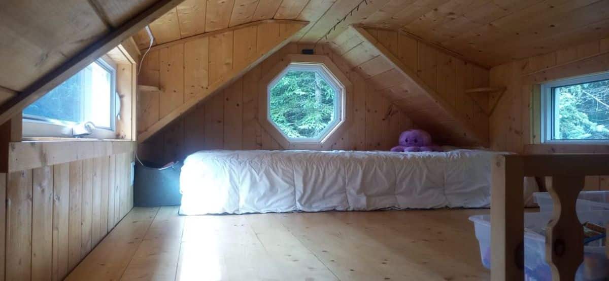 loft bedroom is spacious with comfortable bed