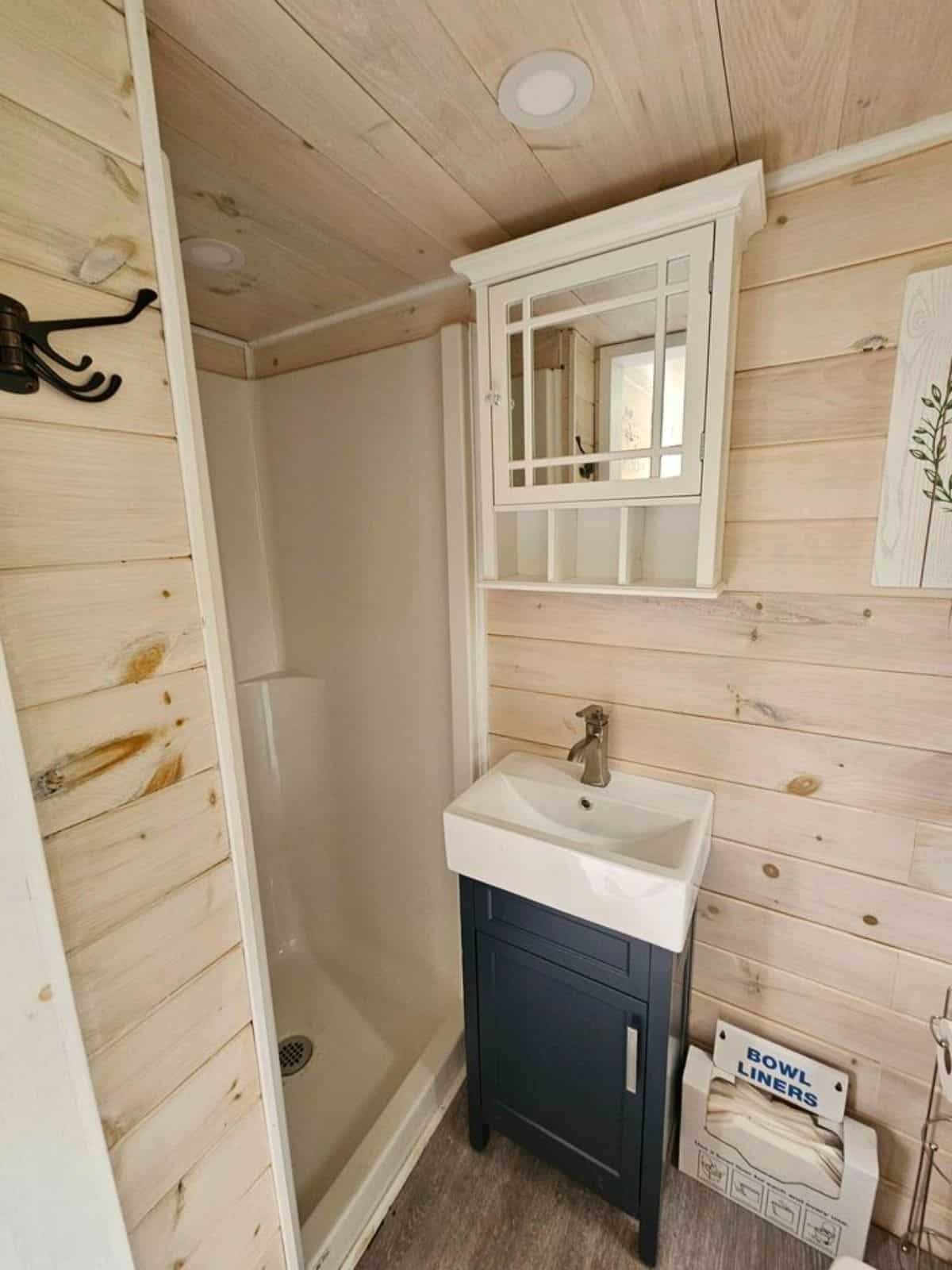 bathroom of CSA certified tiny home has all the standard fittings