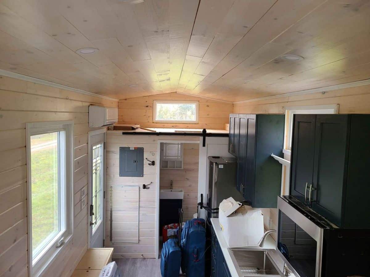 full length wooden interiors of CSA certified tiny home