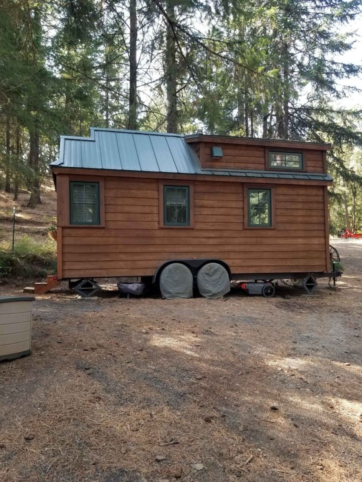 side view of Tumbleweed tiny house from outside
