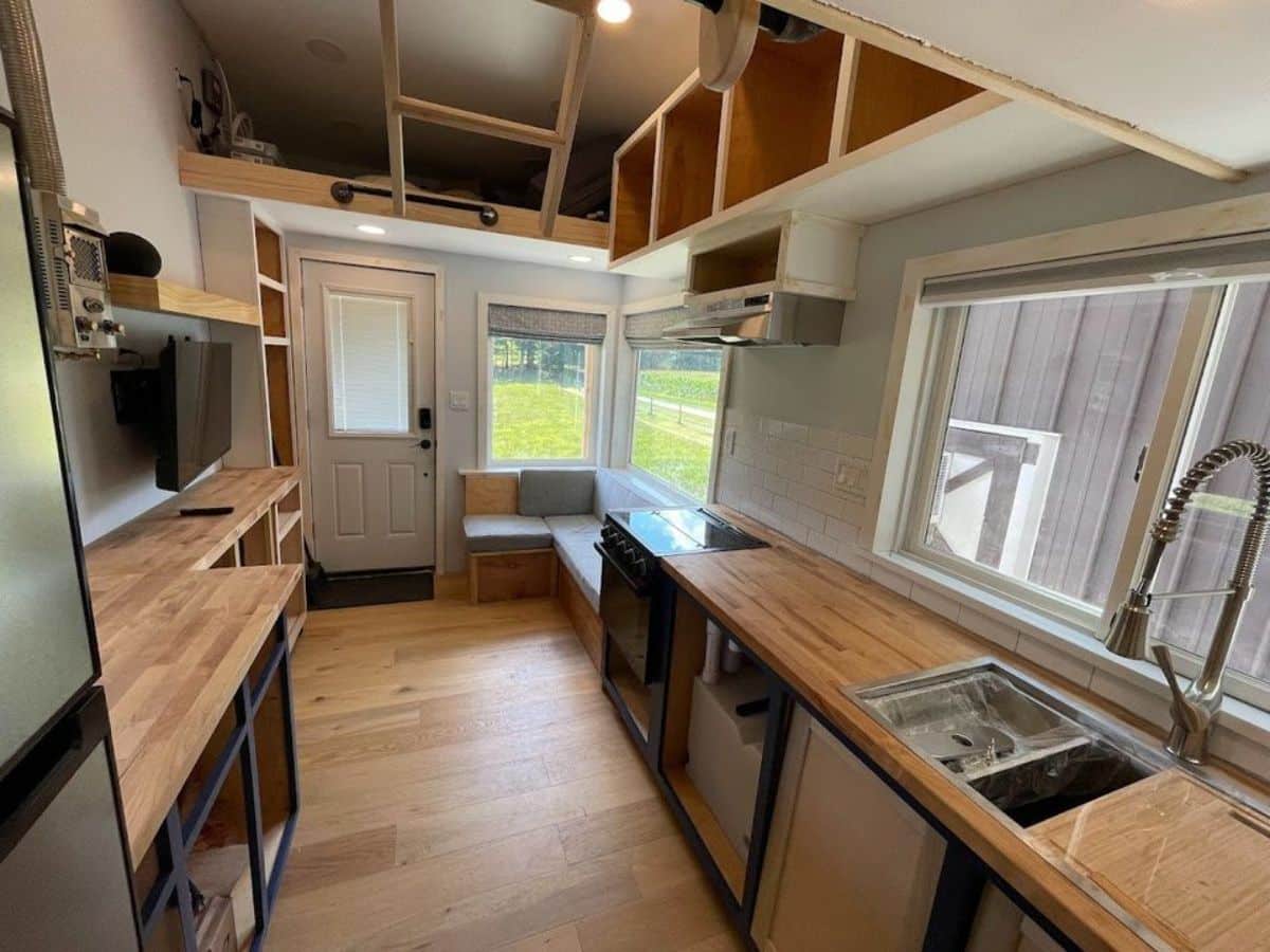 double galley kitchen area