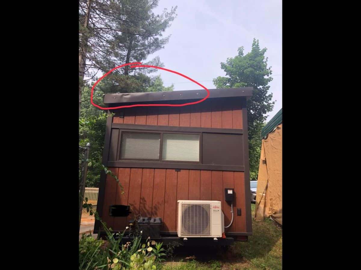 side view of hybrid tiny home from outside