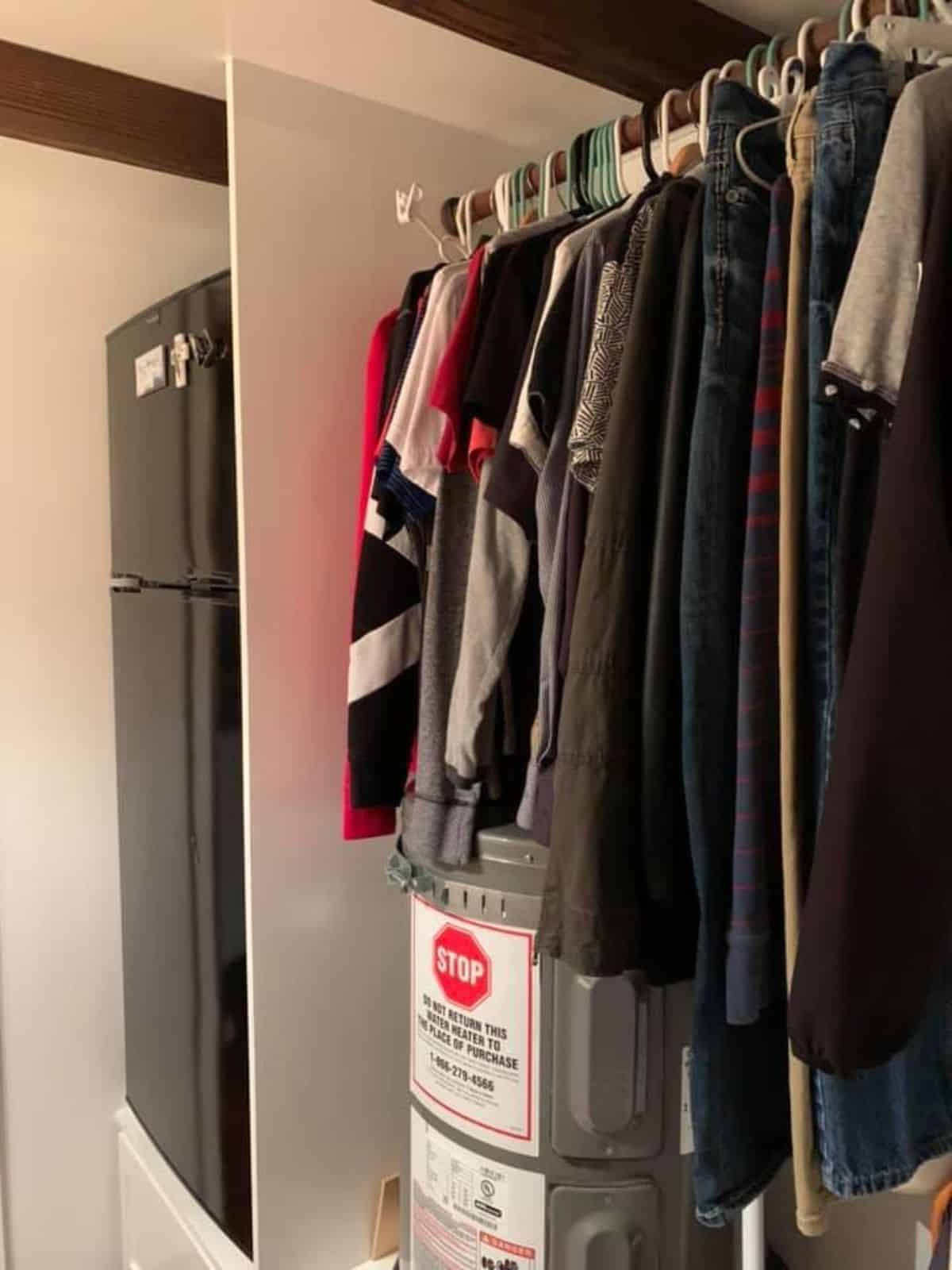 closet added right opposite to the kitchen area