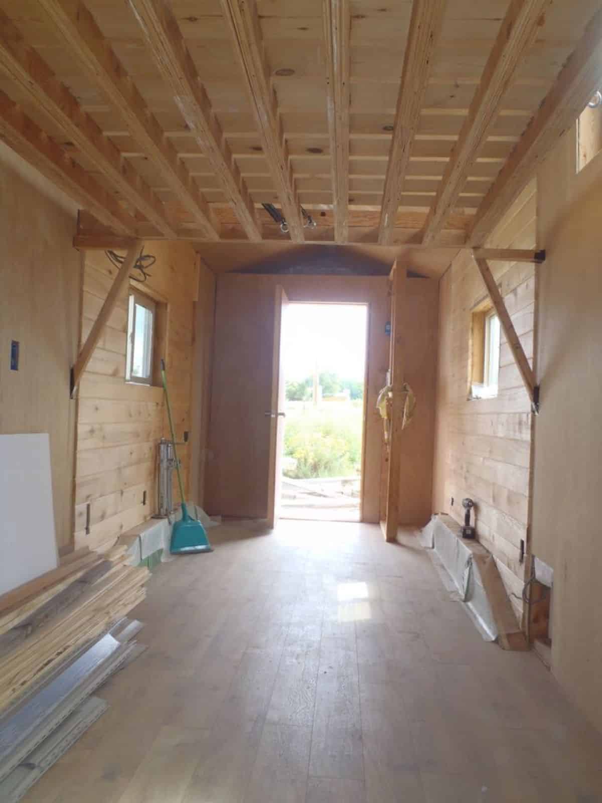 full length wooden view from inside